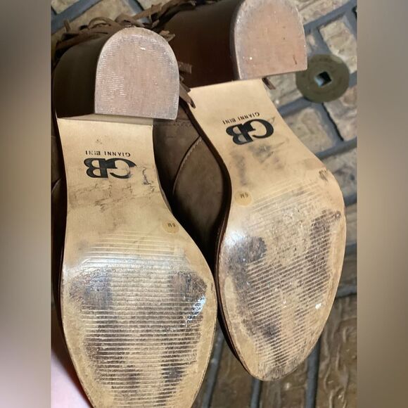 Gianni Bini fringe knee high‎ brown boots - Picture 2 of 6